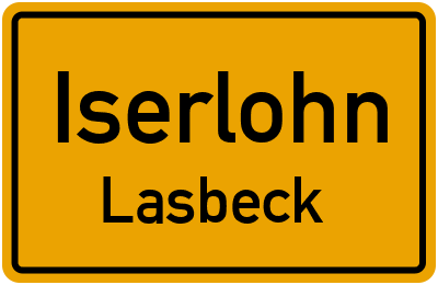 Ortsschild Iserlohn Lasbeck