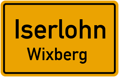 Ortsschild Iserlohn Wixberg