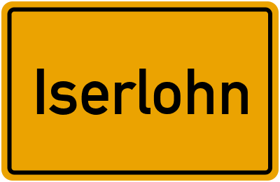 Ortsschild von Stadt Iserlohn in Nordrhein-Westfalen