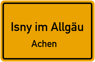 Straßenverzeichnis Isny im Allgäu Achen