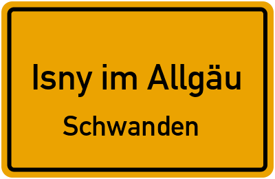 Straßenverzeichnis Isny im Allgäu Schwanden
