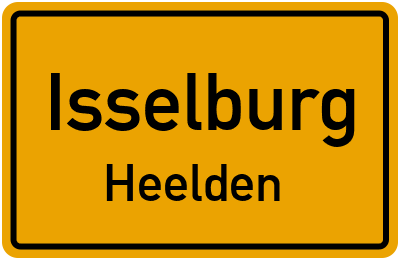 Ortsschild Isselburg Heelden