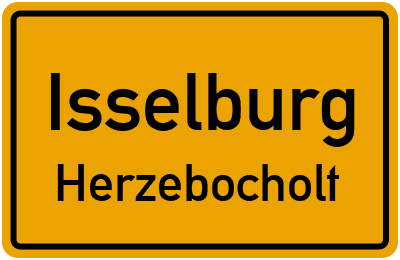 Ortsschild Isselburg Herzebocholt