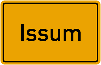 Ortsschild von Gemeinde Issum in Nordrhein-Westfalen