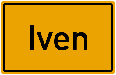 Ortsschild von Iven in Mecklenburg-Vorpommern