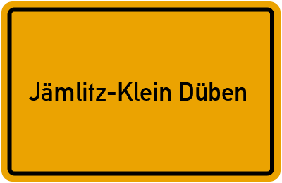 Ortsschild von Gemeinde Jämlitz-Klein Düben in Brandenburg