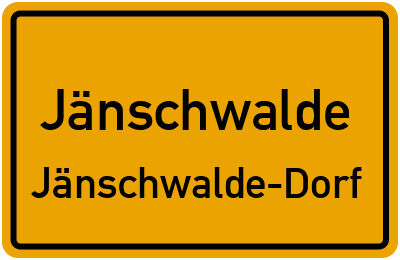 Straßenverzeichnis Jänschwalde Jänschwalde-Dorf
