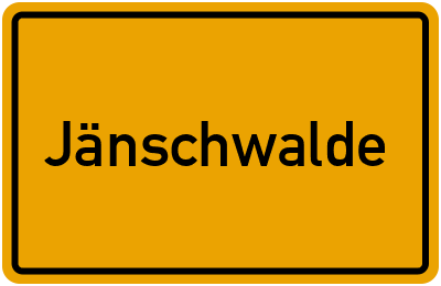 Ortsschild von Gemeinde Jänschwalde in Brandenburg