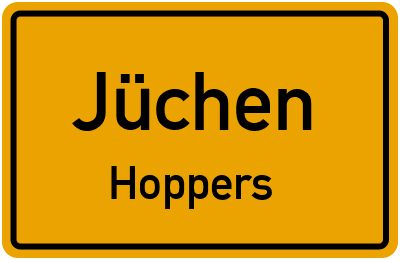 Ortsschild Jüchen Hoppers