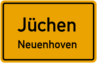 Ortsschild Jüchen Neuenhoven