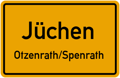 Ortsschild Jüchen Otzenrath/Spenrath
