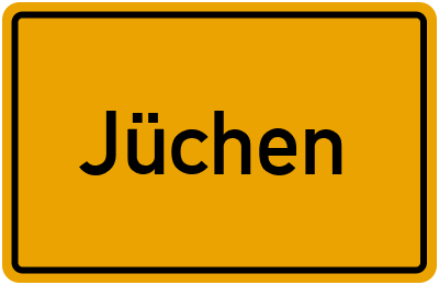 Ortsschild von Gemeinde Jüchen in Nordrhein-Westfalen