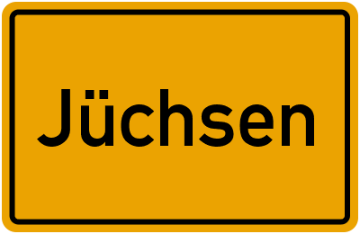 Ortsschild von Jüchsen in Thüringen