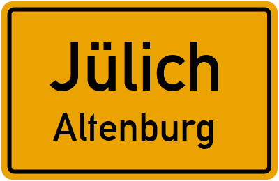 Ortsschild Jülich Altenburg