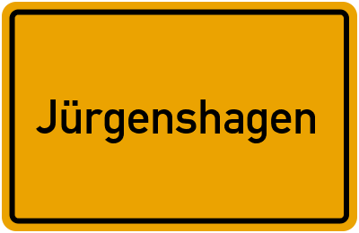 Ortsschild von Jürgenshagen in Mecklenburg-Vorpommern