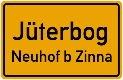 Straßenverzeichnis Jüterbog Neuhof b Zinna