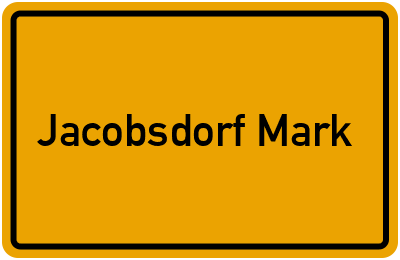 Ortsschild von Jacobsdorf Mark in Brandenburg