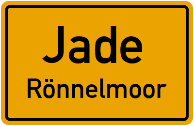 Ortsschild Jade Rönnelmoor