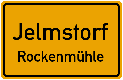Ortsschild Jelmstorf Rockenmühle