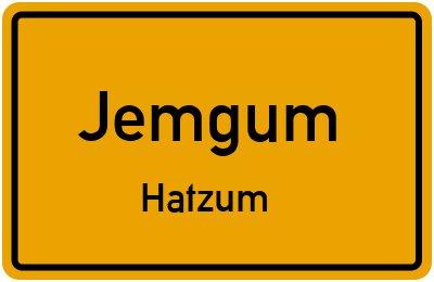 Ortsschild Jemgum Hatzum