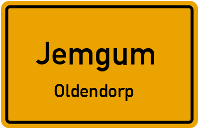 Ortsschild Jemgum Oldendorp