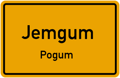 Ortsschild Jemgum Pogum