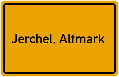 Ortsschild von Gemeinde Jerchel, Altmark in Sachsen-Anhalt