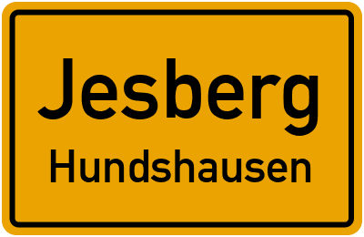 Ortsschild Jesberg Hundshausen