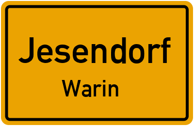 Ortsschild Jesendorf Warin