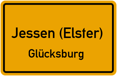 Ortsschild Jessen (Elster) Glücksburg