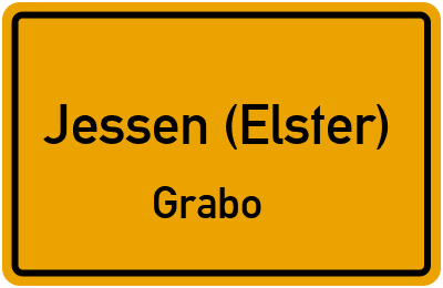 Ortsschild Jessen (Elster) Grabo