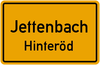 Ortsschild Jettenbach Hinteröd