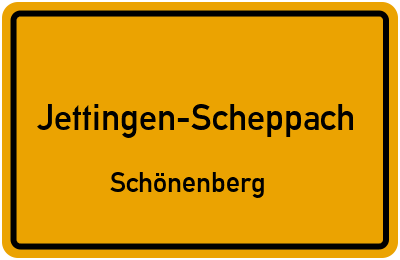 Ortsschild Jettingen-Scheppach Schönenberg