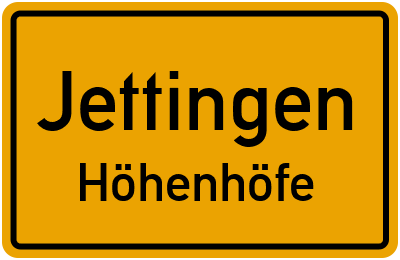 Straßenverzeichnis Jettingen Höhenhöfe