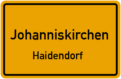 Straßenverzeichnis Johanniskirchen Haidendorf
