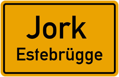 Ortsschild Jork Estebrügge