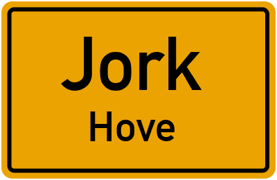 Ortsschild Jork Hove