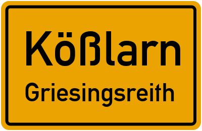 Straßenverzeichnis Kößlarn Griesingsreith
