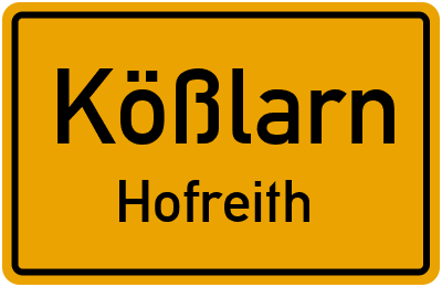 Straßenverzeichnis Kößlarn Hofreith