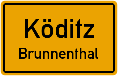 Ortsschild Köditz Brunnenthal