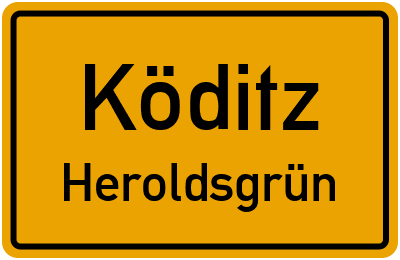 Ortsschild Köditz Heroldsgrün