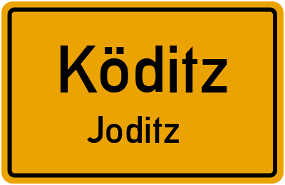 Ortsschild Köditz Joditz
