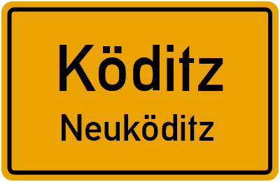 Ortsschild Köditz Neuköditz