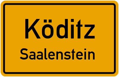 Ortsschild Köditz Saalenstein