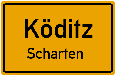 Ortsschild Köditz Scharten