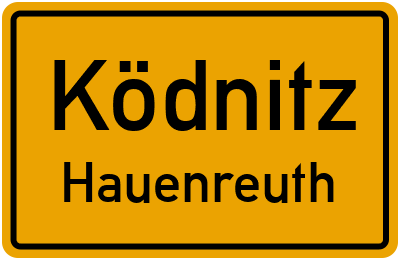 Ortsschild Ködnitz Hauenreuth