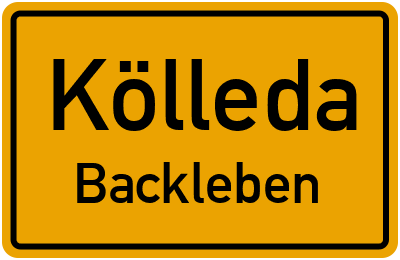 Straßenverzeichnis Kölleda Backleben