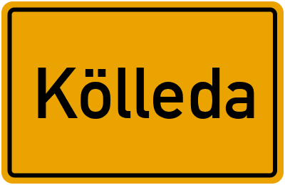 Ortsschild von Stadt Kölleda in Thüringen