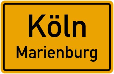 Ortsschild Köln Marienburg