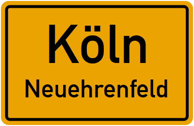 Ortsschild Köln Neuehrenfeld